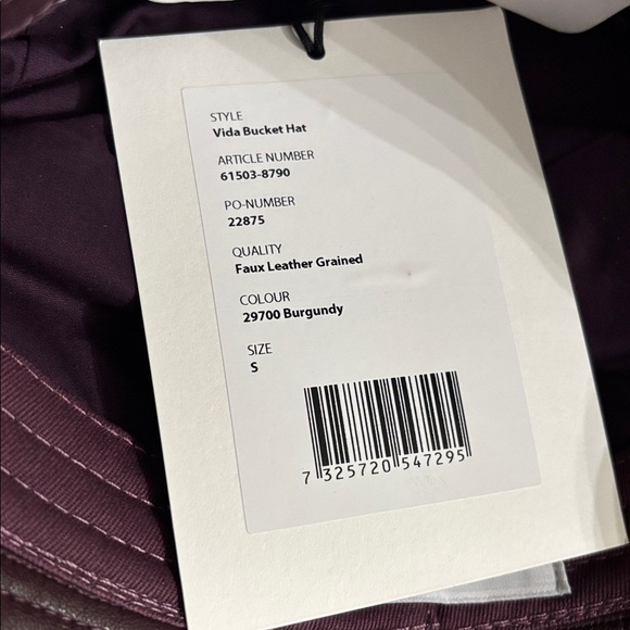 STAND STUDIO Burgundy Vida Faux Leather Grained Bucket Hat Size Small main image 6